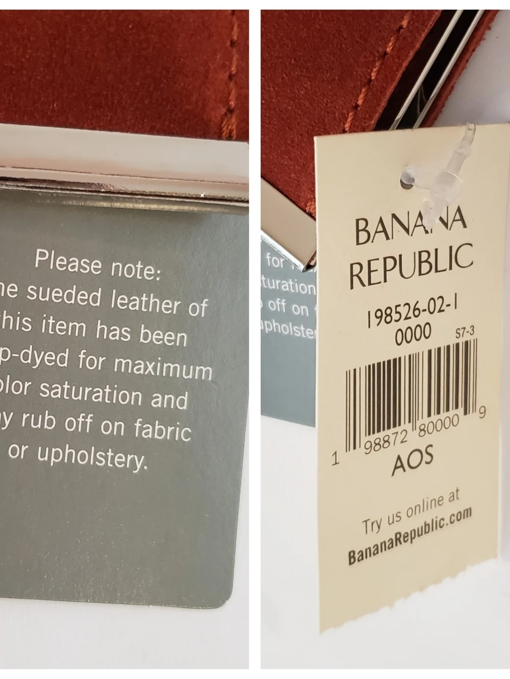 Banana Republic Rust Suede Frame Clutch